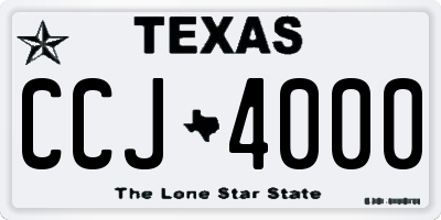 TX license plate CCJ4000
