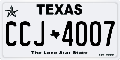 TX license plate CCJ4007