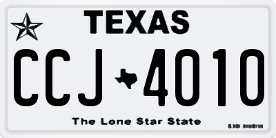 TX license plate CCJ4010