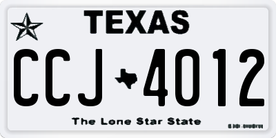 TX license plate CCJ4012