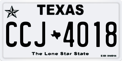 TX license plate CCJ4018