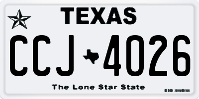 TX license plate CCJ4026