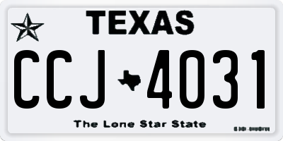 TX license plate CCJ4031