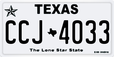 TX license plate CCJ4033