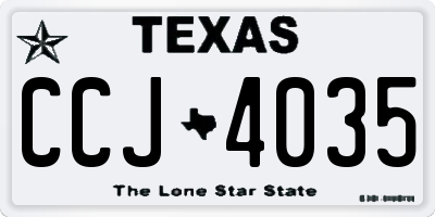 TX license plate CCJ4035