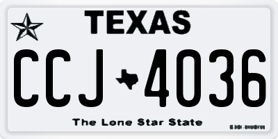 TX license plate CCJ4036