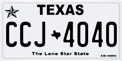 TX license plate CCJ4040