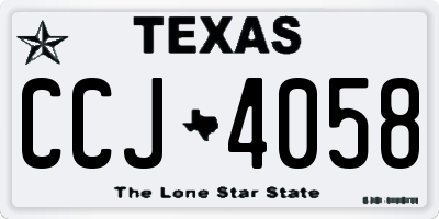 TX license plate CCJ4058