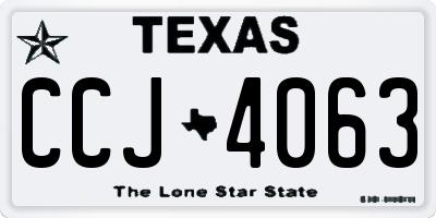 TX license plate CCJ4063