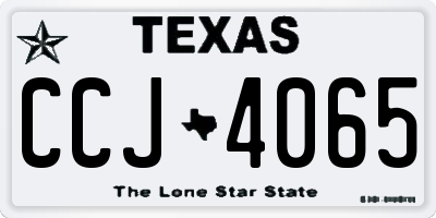 TX license plate CCJ4065