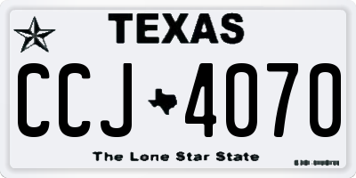TX license plate CCJ4070