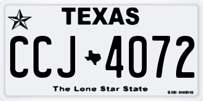 TX license plate CCJ4072