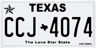TX license plate CCJ4074