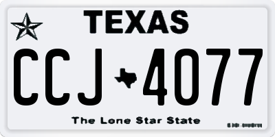 TX license plate CCJ4077