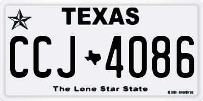 TX license plate CCJ4086