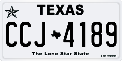 TX license plate CCJ4189