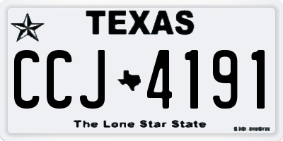 TX license plate CCJ4191