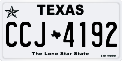TX license plate CCJ4192