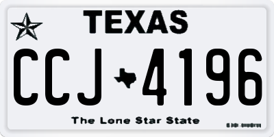 TX license plate CCJ4196