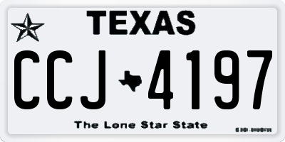 TX license plate CCJ4197