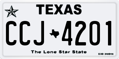 TX license plate CCJ4201