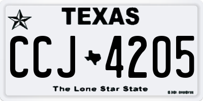TX license plate CCJ4205