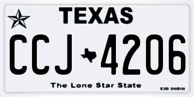 TX license plate CCJ4206