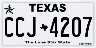 TX license plate CCJ4207