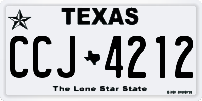 TX license plate CCJ4212