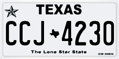 TX license plate CCJ4230