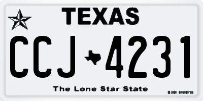 TX license plate CCJ4231