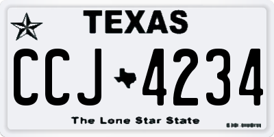 TX license plate CCJ4234