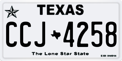 TX license plate CCJ4258
