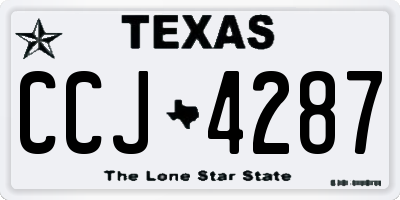 TX license plate CCJ4287