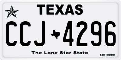 TX license plate CCJ4296