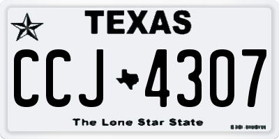 TX license plate CCJ4307