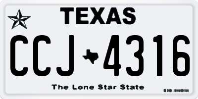 TX license plate CCJ4316