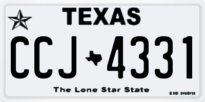 TX license plate CCJ4331