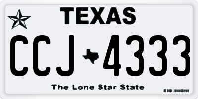 TX license plate CCJ4333