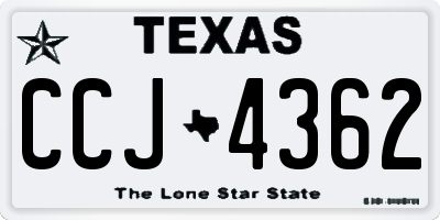 TX license plate CCJ4362