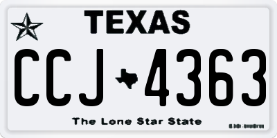 TX license plate CCJ4363