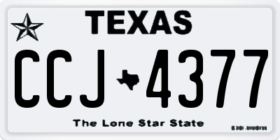 TX license plate CCJ4377