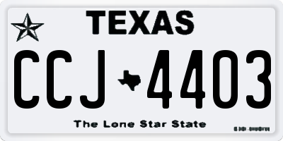 TX license plate CCJ4403
