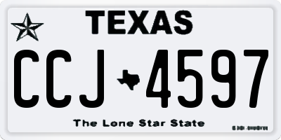 TX license plate CCJ4597