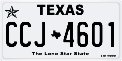 TX license plate CCJ4601