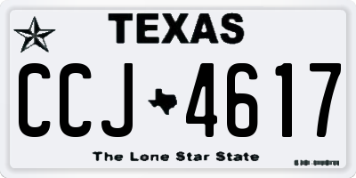 TX license plate CCJ4617