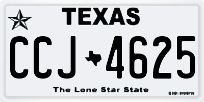 TX license plate CCJ4625