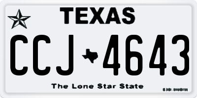 TX license plate CCJ4643
