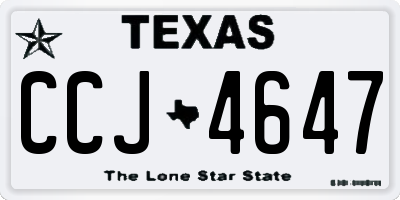 TX license plate CCJ4647