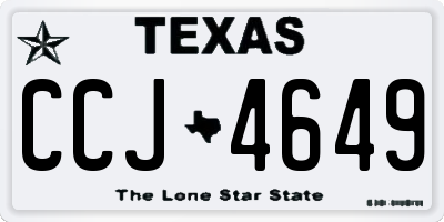 TX license plate CCJ4649